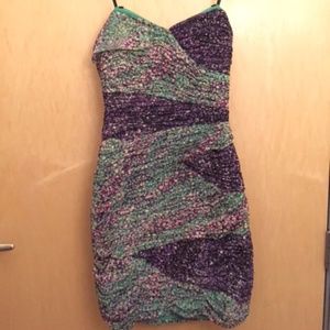 BCBG Strapless Floral Dress